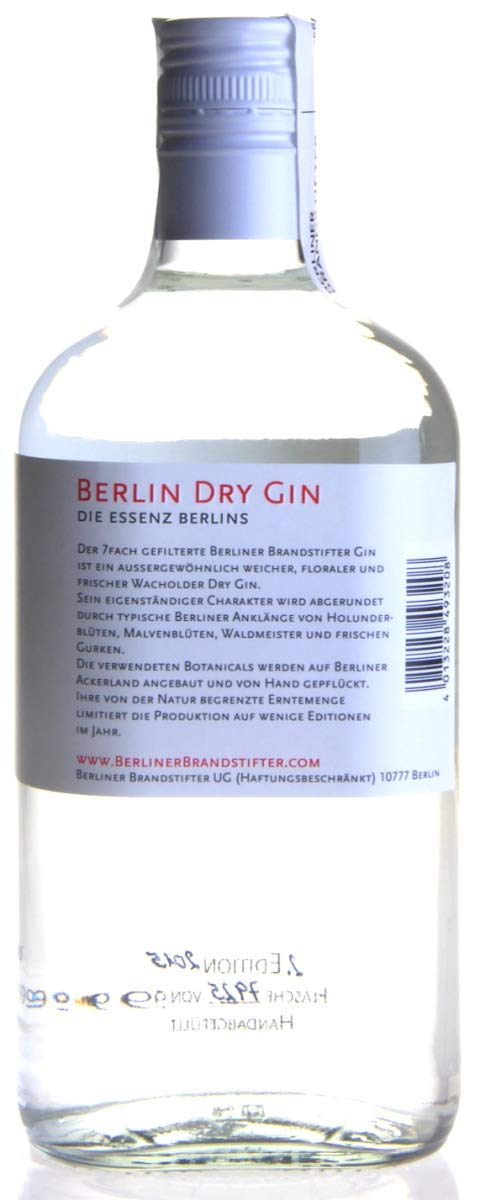 De Berliner Brandstifter Dry Gin de bestverkochte gin uit Berlijn.