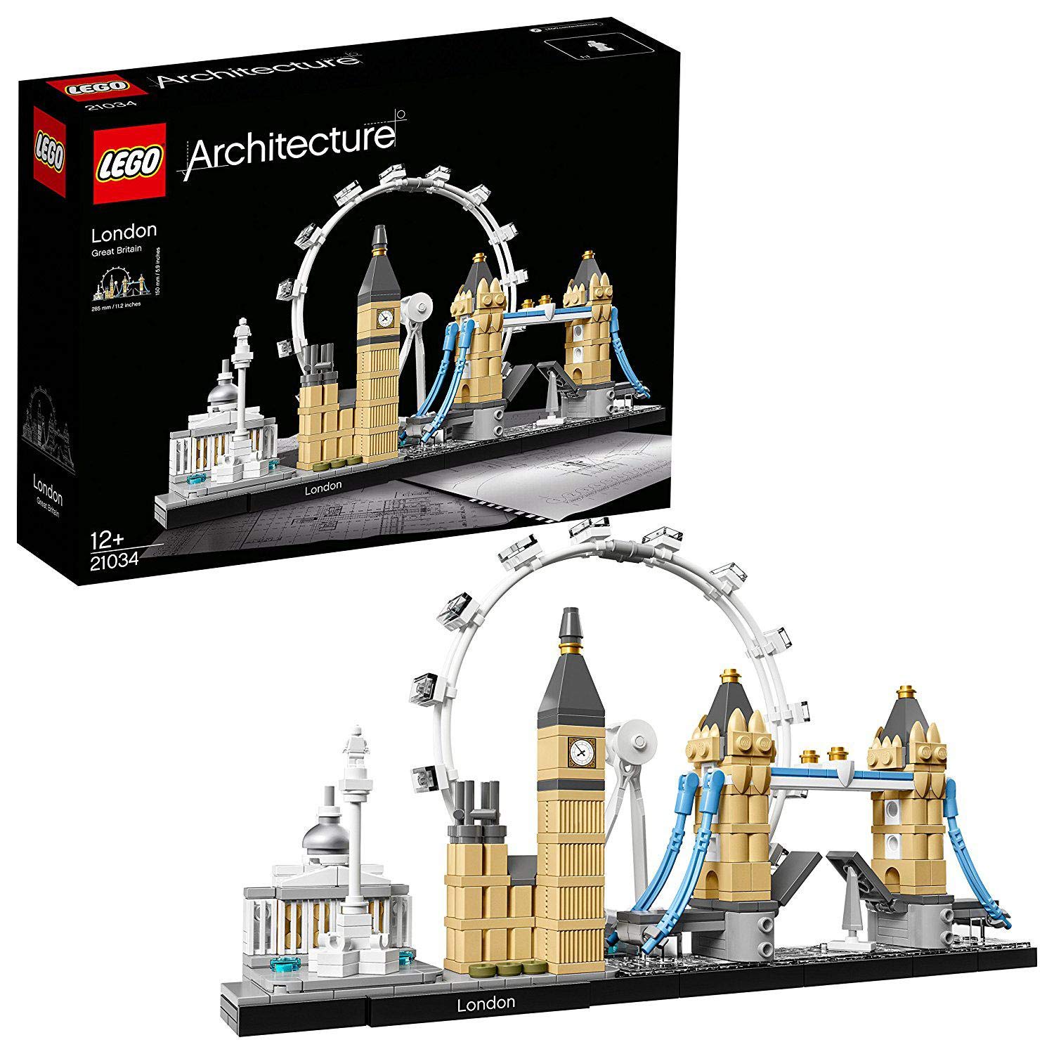 Best Verkopende bouwspeelgoed is dit prachtige model, dat de legendarische gebouwen van Londen, de National Gallery, de nelsonsaule, het London Eye, Big Ben 