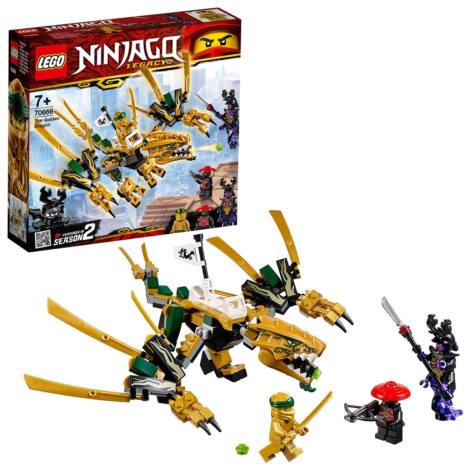In Meest Verkochte Bouw- & constructiespeelgoed is dit een topper. Het Lego Ninjago Legacy Action-speelgoed bevat 3 minifiguren: een gouden Ninja Lloyd, een Overlord en een spion van het stenen leger.
