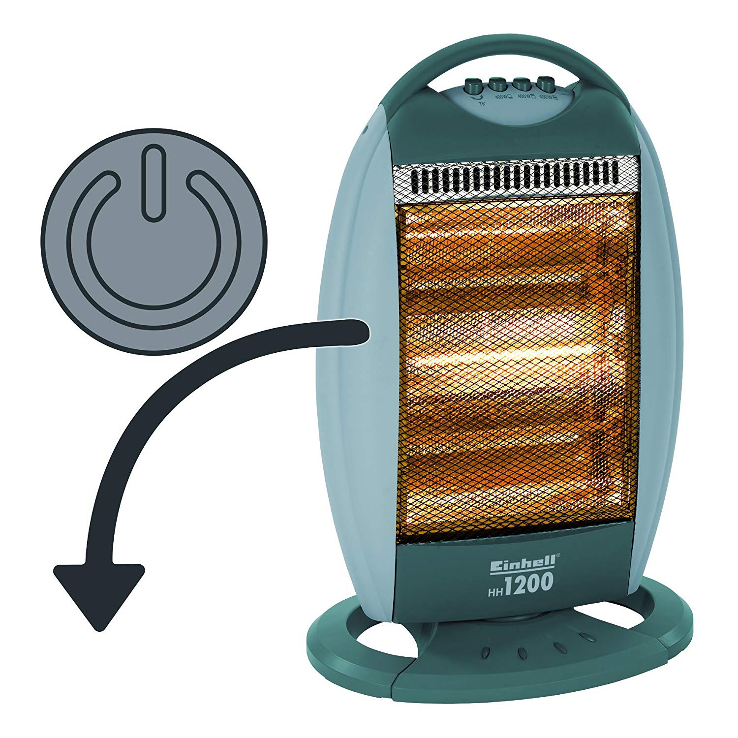 Maximale beveiliging
De halogeen stralingsverwarmer is uitgerust met een automatische uitschakeling om het apparaat onmiddellijk uit te schakelen wanneer het omvalt.