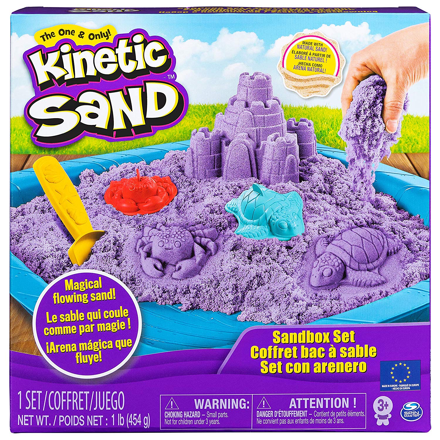Bij deMeest Verkochte Knutselspullen hoort de praktische zandbak van plastic is de perfecte zandbox voor kinderen. 
Kinetisch zand 450 g, kinetisch zand, 3 mallen en 1 gereedschap maken de mooiste zandkunsten.