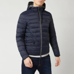 Armani Exchange gewatteerd herenjack met capuchon - Navy / melange grijs