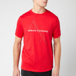 Armani Exchange T-shirt met bijl heren groot logo - Absoluut rood