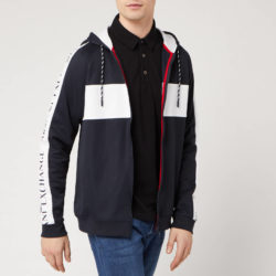 Armani Exchange hoodie met tape en blokdetail voor heren - marine / wit