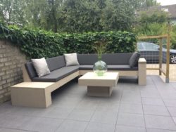 Steigerhouten hoekbank met chaise longue - Loungeset - Doe het zelf - Bouwpakket hoekbank met chaise longue