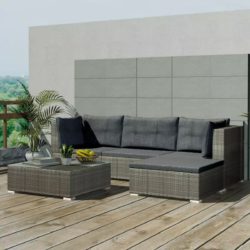 vidaXL Loungeset - Poly rattan -14-delig - Grijs