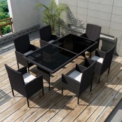 vidaXL Tuinset - Poly rattan - 13-delig - Zwart