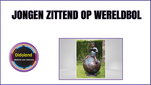Jongen zittend op wereldbol.