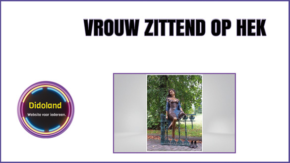 Vrouw Zittend Op Hek.