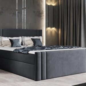 Boxspring CARMELO 140x200 cm donkergrijs