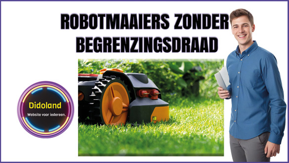 Robotmaaiers zonder begrenzingsdraad