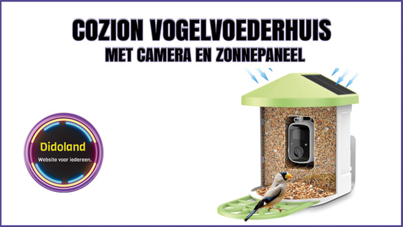 Cozion Vogelvoederhuis met Camera en Zonnepaneel.