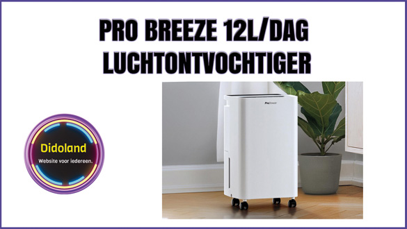 Pro Breeze 12L/dag Luchtontvochtiger
