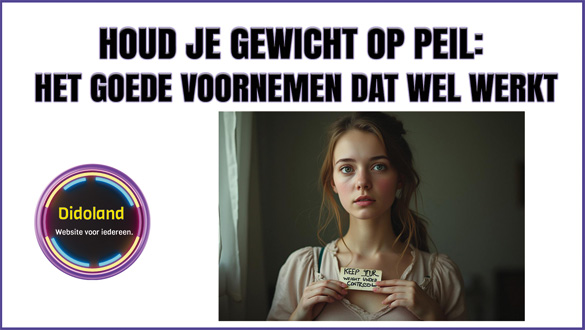 Houd je gewicht op peil Het goede voornemen dat wel werkt